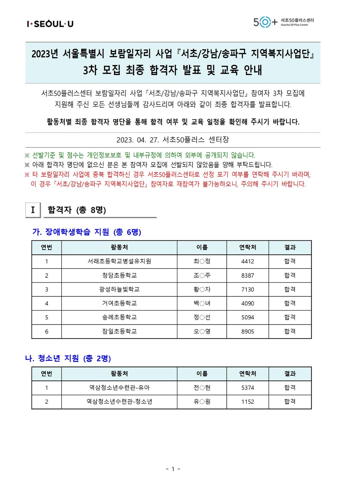 [2023년+서초50%2B+보람일자리]+3차+모집_최종+합격자+공고(익명)001.jpg