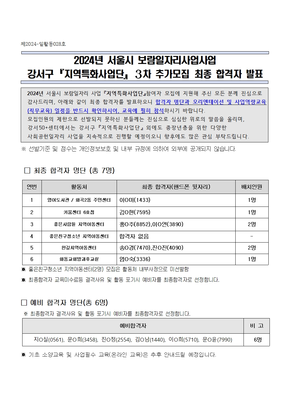 1.+2024년+서울시+보람일자리+지역특화사업단+참여자++3차추가모집+최종합격자+발표+공고문+001.jpg